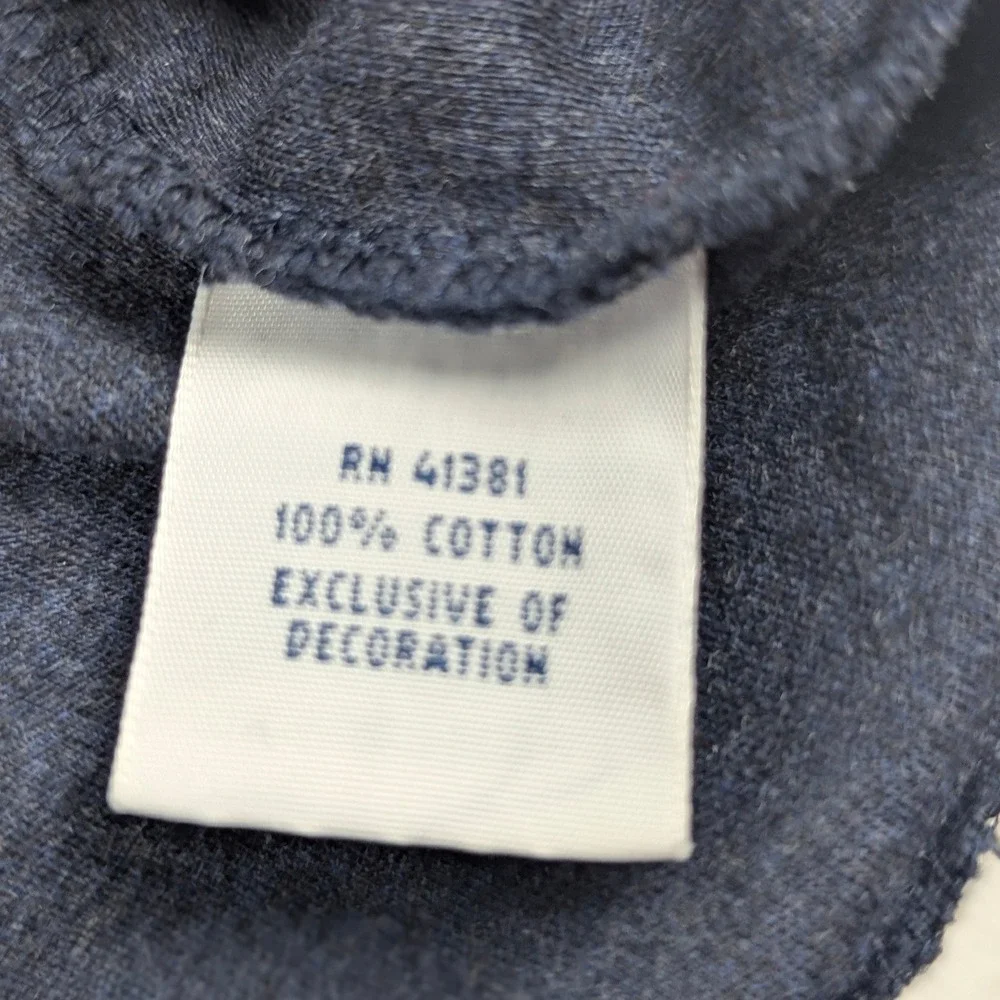 Polo Ralph Lauren Mens Large Navy Blue Heather Quarter Zip Cotton Pullover Logo